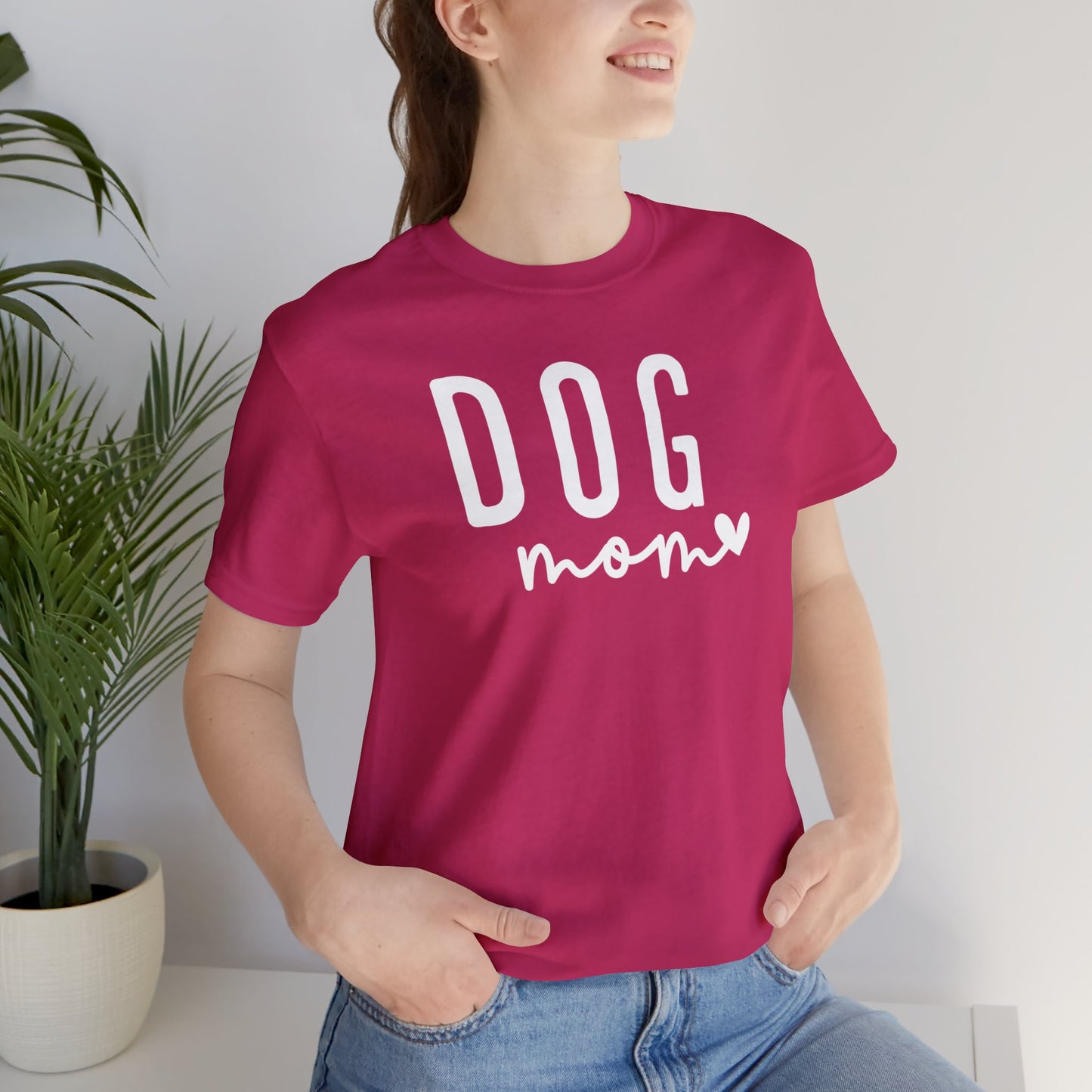 Dog Mom - White Letters Unisex Tshirt