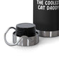 The Coolest Cat Daddy - Black 22oz Vacuum Insulated Bottle.