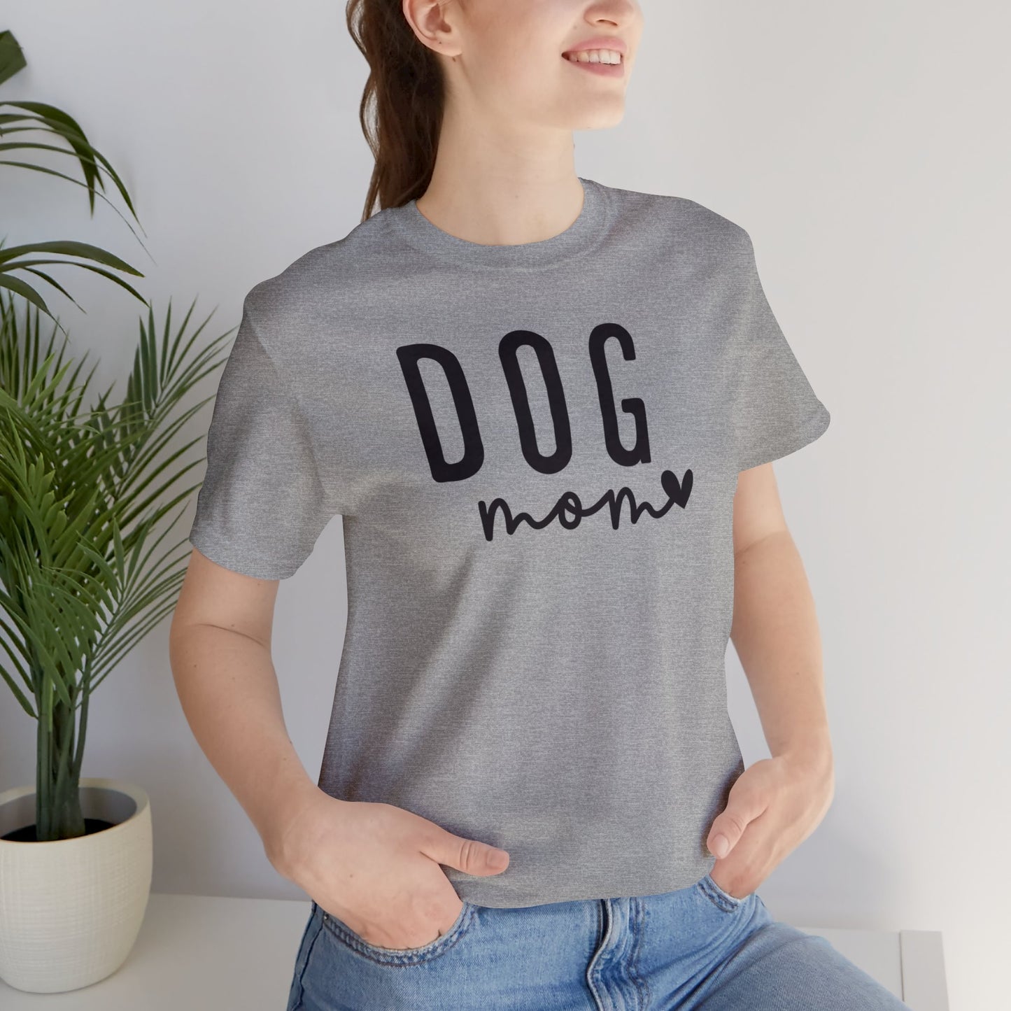 Dog Mom - Black Letters Unisex Tshirt