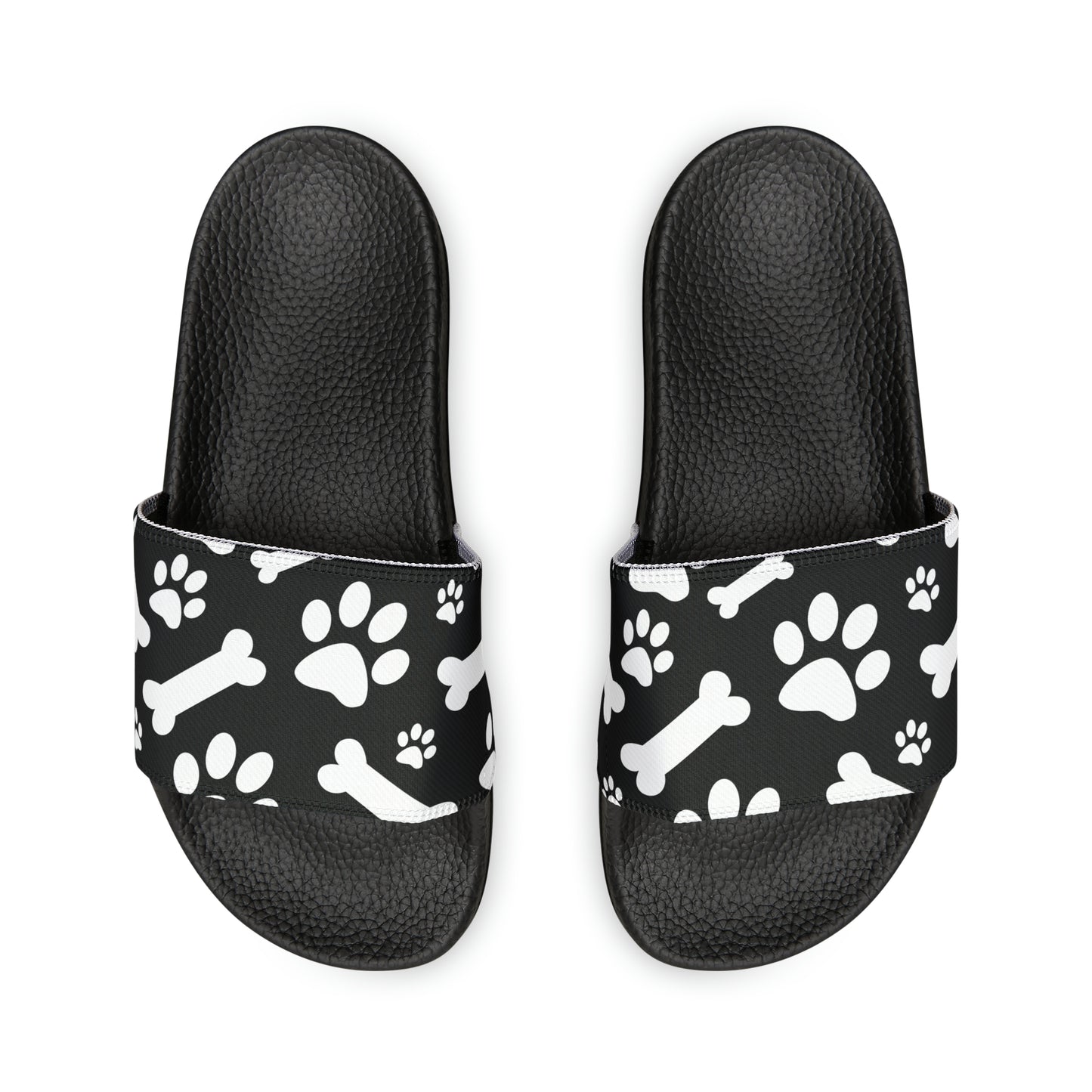 Paws And Bone - Black Custom Design Women's Slide Sandals