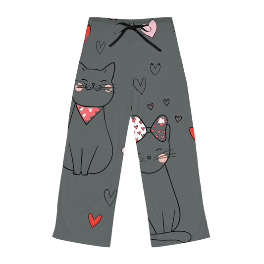 Cat Love - Women's Dark Gray Pajama Pants